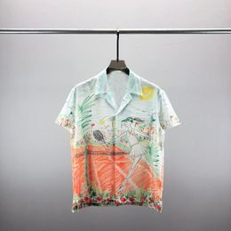 Men's Casual Shirts Summer Floral Print Beach Short Sleeve For Men Hawaiian Shirt Harajuku Tops Holiday Camisas Y Blusas