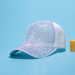 Ball Caps 2023 Rhinestone Baseball Hats For Women Blue Bling Hat Diamond Female Summer Ladies Trucker Snapback Hip Hop