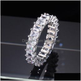 Band Rings Water Drop Heart Zircon Diamond Women Bridesmaid Fl Crystal Engagement Ring Gift Fine Jewellery Will And Sandy Delivery Dho26
