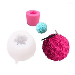 Baking Moulds Rose Ball Flower Cooking Tools Silicone Mould For Fondant Ware Chocolate Sugar Of Cake Decorating Scented Candle