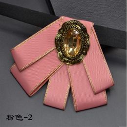 10 Color Formal Men Ribbon Double-Layer Collar Flower With Crystal Decoration Man Wedding Groom Ribbon Bow Tie Necktie249r