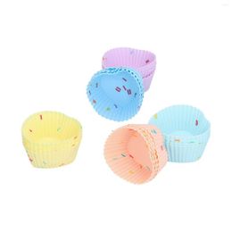 Baking Tools 20pcs Silicone Cups Bright Colours Cute Shapes Reusable Cake Making Moulds For Donuts PuddingsHeart Shaped Set