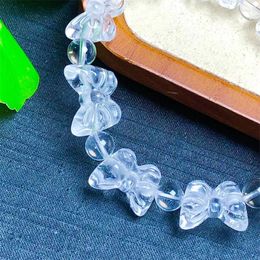 Bangle Natural Clear Quartz Butterfly Bracelet Women Healing Gemstone Crystal Strand Bangles Lovers Girlfriend Jewellery Gift 1PC 12x16mm