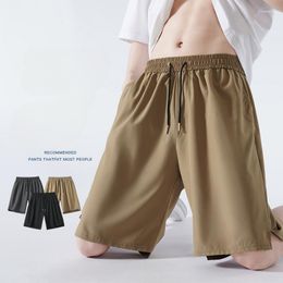 Men's Shorts Summer Thin Sports Capris Loose Outdoor Quick Dried Ice Silk Casual Fitness Pants Gym Men