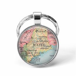 Key Rings Newest Metal Chains Handmade Vintage Italy World Map Earth Geography Chain Glass Dome Keychains For Men Women Gift Drop Deli Dhmzk