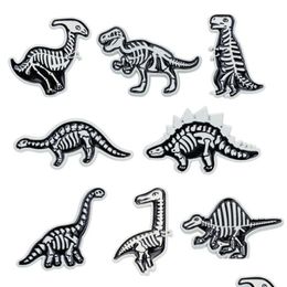 Pins Brooches Creative Mini Dinosaur Lapel Brooch Punk Ancient Animals Enamel Pin Hat Badge Kids Friends Jewellery Gifts Drop Delivery