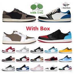 With Box 1s 1 Low Cut UNC to Chicago Panda Black Toe Mens Basketball shoes Concord Phantom Aluminium White Ice Blue Sail University Red Medium Olive Wmns Sneaker Trainer