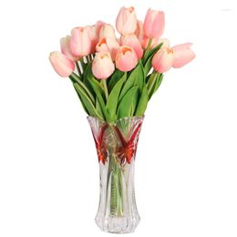 Decorative Flowers 1 Pcs Pu Artificial Tulip Moisturising Real Touch Flower Bouquet Wedding Party Decor Supplies Home Garden Ornament Silk