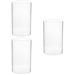 Candle Holders 3 PCS Windshield Clear Glass Small Table Decor Lampshade Tube Shades High Borosilicate Retro Home