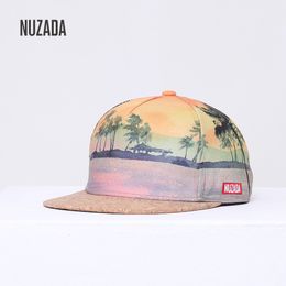 Ball Caps NUZADA Brand Spring Summer 3D Printing Baseball cap Men's Couple Polyester Cotton Hat Wooden Beach Holiday Snap Hat 230724