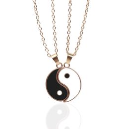 Pendant Necklaces Creative Couple Chinese Tai Chi Charm Stitching Chain Necklace Jewellery Brother Friend Lovers Gift 2Pcs/Set Drop Delivery P