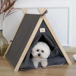 Dog Carrier Pet Tent Nest Design Small Wooden Cabin Cat Light Luxury Style Detachable And Washable Universal For Cats Dogs