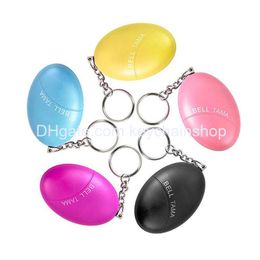 Key Rings 120Db Egg Shape Self Defence Alarm Keychain Girl Women Protect Alert Personal Security Alarms System Drop Delivery Jewellery Dhosw
