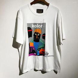 Men's T Shirts 2023ss Kolor Print Oversized T-shirt Casual Graphic Y2k Tees Crop Top Streetwear Woman Clothes Clothing