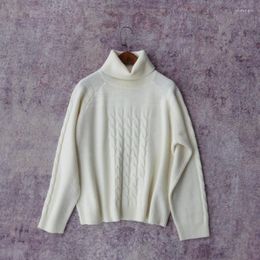 Women's Sweaters Women Jumper Vintage Chic Turtleneck Cashmere And Wool Blend D Knit Sweater