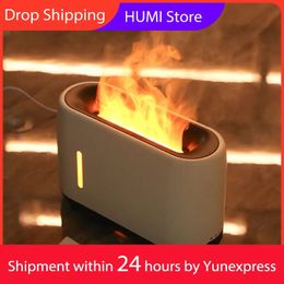 2pc 240ml Flame Humidifier Essential Oil Aroma Diffuser With Remote Control RGB Color Lighting Simulation Fire Effect
