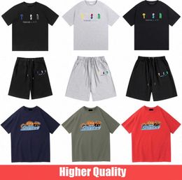 Designer Mens T Shirts couples print letter trapstar t shirt black and white grey rainbow summer sports fashion short sleeve Round Neck Tshirt Motion current 412ess