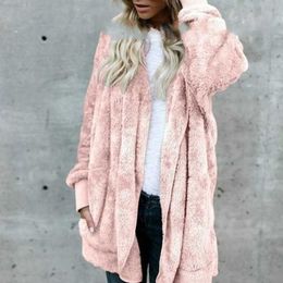 Women's Fur Faux Fur S-2XL Big Size Winter Coat Women Fur Cardigan Jacket Long Sides Both Side Wearing Faur Fur Coat Teddy Coat L230724