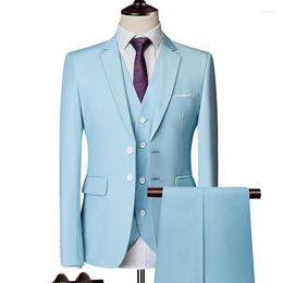 Men's Suits Boutique 6XL (Blazer Vest Trousers) Gentleman British Style Elegant Fashion Simple Business Casual Slim Formal 3 Piece Suit