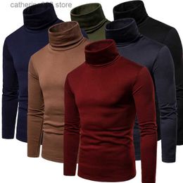 Men's Sweaters Men's Slim Fit Long Sleeve Mock Turtleneck Pullover bottoming shirt Solid Color Knitted Thermal Underwear T-Shirt T230724