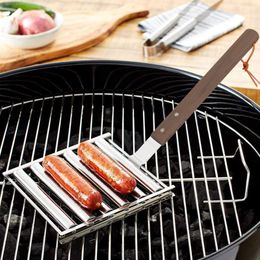 BBQ Tools Accessories Portable Dog Roller Sausage Rack Griller Uniform Heating For Delicious Juicy Taste El 230721