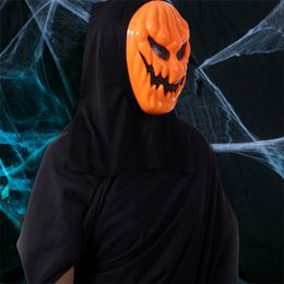 Halloween Horror Glowing Mask Glow Soft Realistic Horror Glowing Headgear Cosplay Masquerade Party Costume Pumpkin Mask