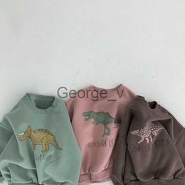 Hoodies Sweatshirts Infant Korean winter new top baby lovely Dinosaur Plush comfortable Pullover kids clothes boy sweater J230724