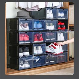 10pcs lot PP Transparent Plastic Storage Shoe Boxes Storage Dust-proof Drawer Storage Box Cabinet Can be folded and removable CZG 272V