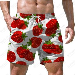 Men's Shorts 2023 Summer Beach Hawaiian Leisure Sports Plants 3D Printed Quick Breathable Large Fruit