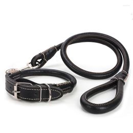 Dog Collars Large Leather Collar Leash High Quality Dogs For Meduim Pug Pitbull Husky Shepherd Pet Accessories