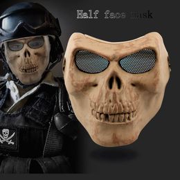 Naucao CS Role-playing horror mask, the real game scene protection props skull battlefield skeleton mask