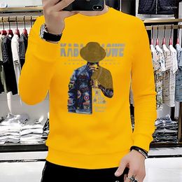 Men's Hoodies 2023Portrait Pattern Men's Heavy Craft Bead Patch Embroidery With Diamond Personalised Leisure Long Sleeve T Poleron