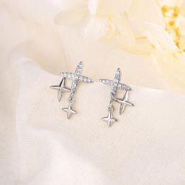 Stud Earrings Fashion Gothic Vintage Zircon Star Drop Earring For Women Egirl Party Jewelry Accessories Eh2092