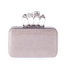 NEW Rhinestones women clutch bags diamonds finger ring Bridal Hand Bags crystal wedding bridal handbags purse bags holder2610