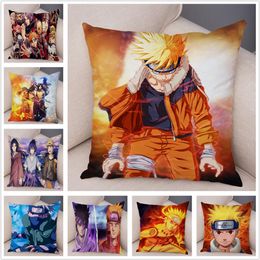 Japan Anime Cartoon NARUTO Pillowcase Cushion Cover for Sofa Home Car 45 45cm Decor Super Soft Short Plush Pillow Case Covers303V