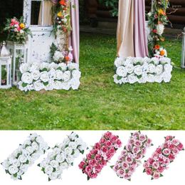 Decorative Flowers Stage Road Flower Simulated Realistic Non-fading Artificial Rose Backdrop Wedding Wall Decoration Party Supplies