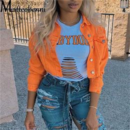 Women's Jackets 2021 Spring And Autumn Women Jeans Jacket Long Sleeve Solid Slim Short Denim Jacket Ladies Fashion Streetwear Classic Denim Coat T230724