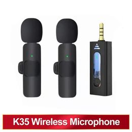 3.5mm wireless lavalier lapel microphone omnidirectional condenser mic for camera speaker smartphone recording mic