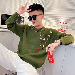 Men's Sweaters Man Long Sleeve Knitwear Men Autumn Winter Clothes Casual Pullover O-Neck Solid Knitted Streetwear A280