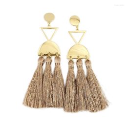 Stud Earrings 2023 Light Smooth Gold Colour Alloy Triangle Hollow Wide Tassel Statement Brincos Arch Design Sale