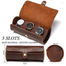 Watch Boxes Box Men And Women Multifunctional 3grids Travel Leather Storage Packaging Wrist Gift
