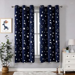 Curtain High-grade Fantasy Big Five-pointed Star Printed Blackout Is Suitable For Living Room Bedroom And Dining