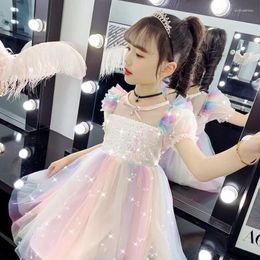 Girl Dresses Girls Wedding Princess Dress Baby SummerKids Elegant Party Prom Gown Children Mesh Lace Evening Birthday Kids Clothes 6T