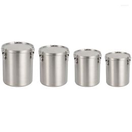 Storage Bottles Stainless Steel Tank Tea Sealed Kitchen Grain Box Can