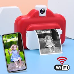 Toy Cameras Kids Camera WIFI Instant Print Camera Thermal Printer Wireless WIFI Phone Printer 32GB Card 1080P HD Children Digital Camera Toy 230721