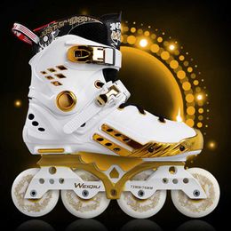 Inline Roller Skates Figure skates adult inline men and women figure four-variable three-speed flat flower HKD230725