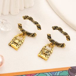 Luxury Brand Women Earrings Designers Double Letter Ear Stud Gold Plated Geometric Earring Eardrop for Bride Wedding Party Gifts Jewerlry Accessories