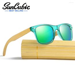 Sunglasses SunCubic Wood Men Polarised Black Skateboard Retro Vintage Eyewear Drop JS6349