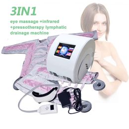 Portable 3 in 1 Physical Treatment Pressotherapy Lymphatic Drainage Machine 24 Airbags Air Pressure Infrared Detox Full Body Massager With Eye Massage Relax