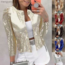 Women's Jackets Winter Jacket Women's Fashion Jackets For Women Business Casual Urban Sequin Sequins Sparkling Cardigan Jacket Female clothing T230724